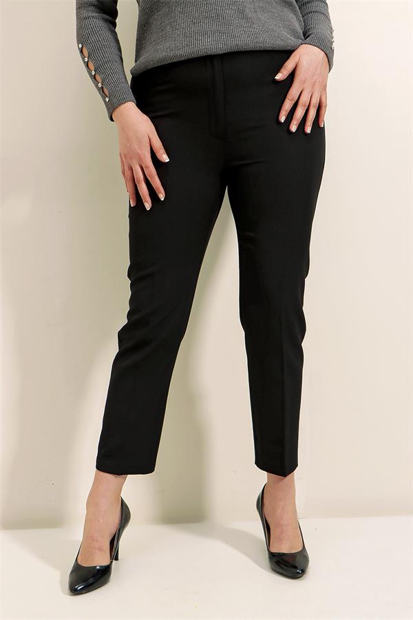 Pantalon grande taille avec taille élastique et tissu extensible