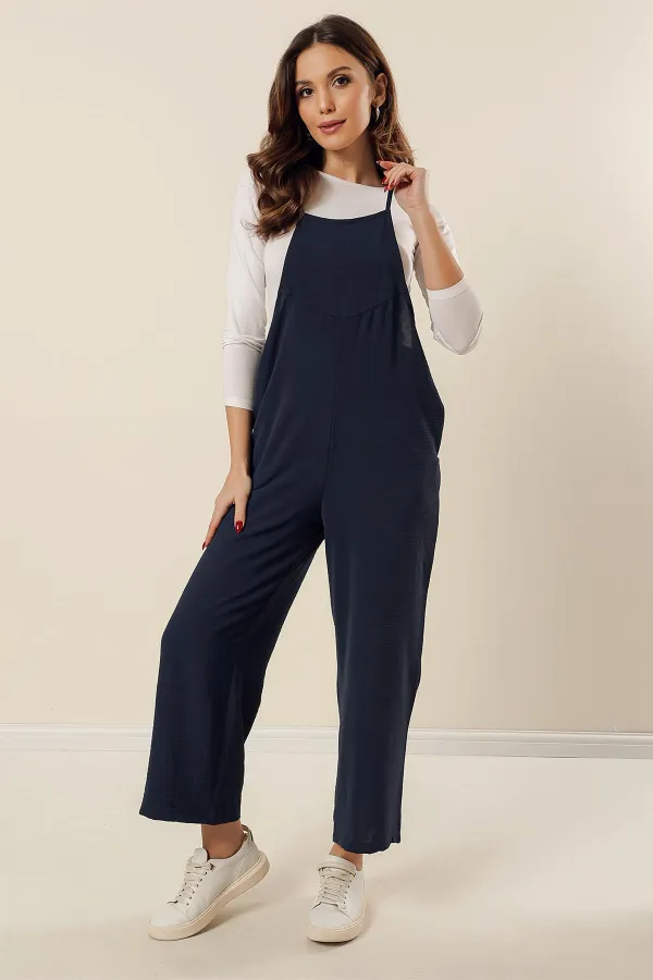 Askılı Yandan Cepli Ayrobin Bahçıvan Tulum