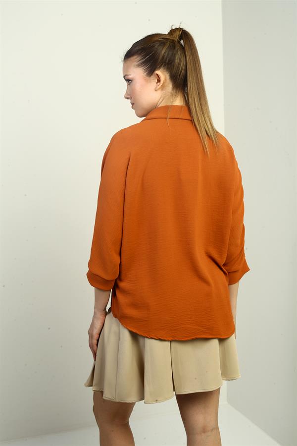 Polo Neck Three Quarter Sleeve Ayrobin Blouse