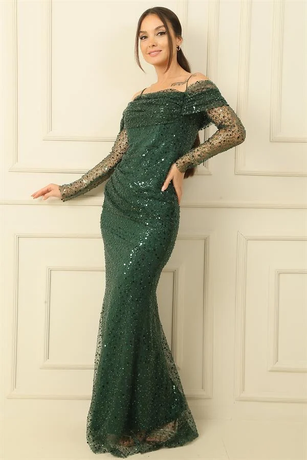 Beaded Strapless Lined Dress