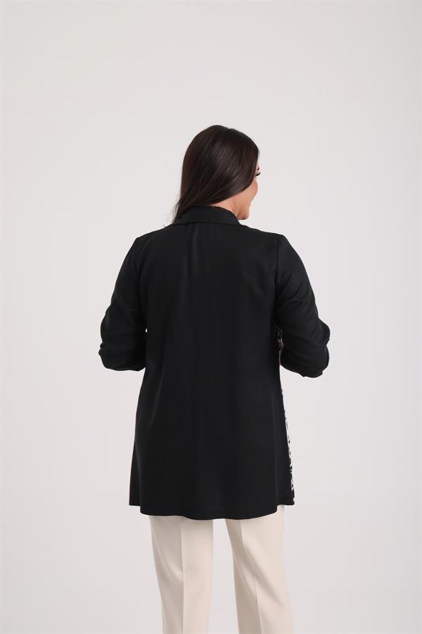 Ensemble 2 pièces pour femme : chemisier sans manches en lycra et veste en dentelle à manches repliées, grandes tailles.