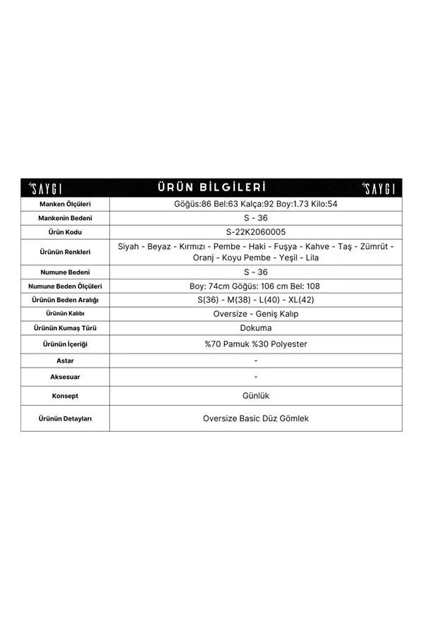 Chemise basique longue oversize