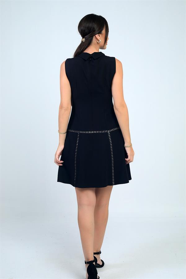 Kadın Ara Şeritli Kısa Krep Elbise