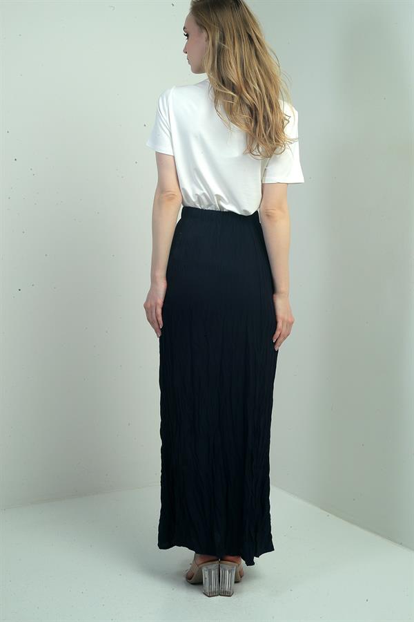 Jupe longue pour femme avec taille élastique et motif froissé