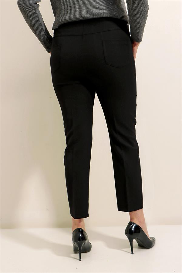 Pantalon grande taille avec taille élastique et tissu extensible