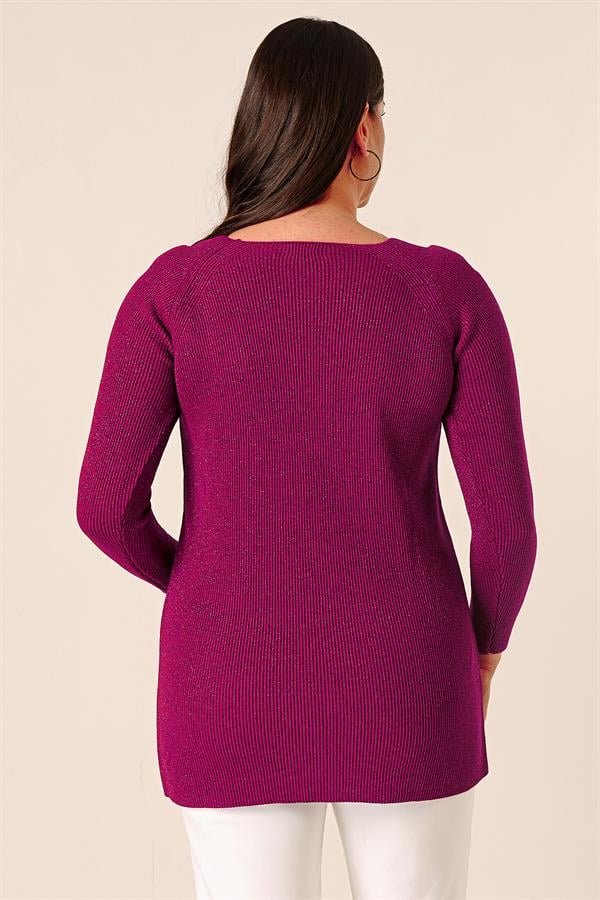 Pull tunique sport grande taille à épaules dénudées