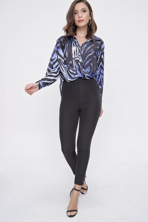 Yüksek Bel Dar Paça En Boy Likra Pantolon