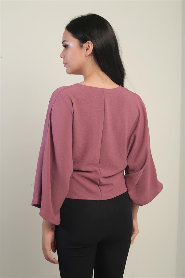 Women's Wrap Neck Short Ayrobin Blouse