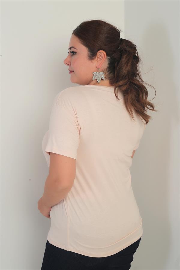 Chemisier grande taille en lycra à col en V pour femme