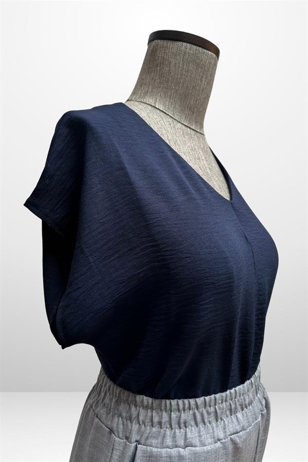 Kadın V Yaka Ayrobin Bluz