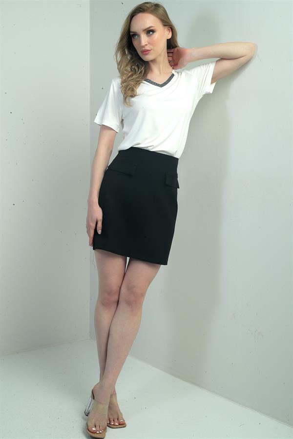 Jupe courte pour femme avec détail de couverture
