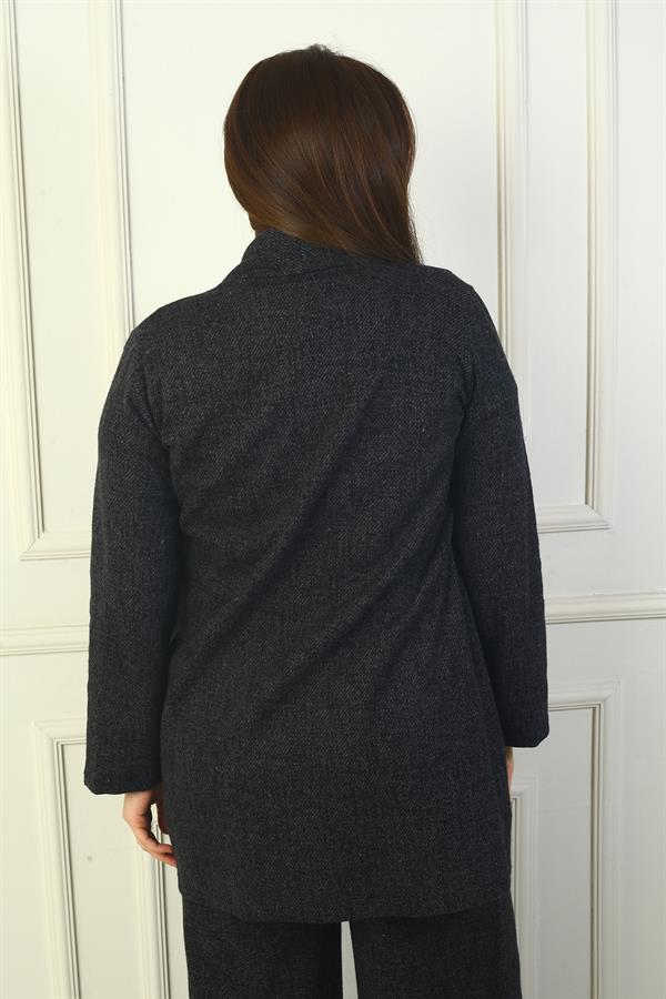 Women's Shawl Collar Snowdrop Plus Size Cashmere Jacket