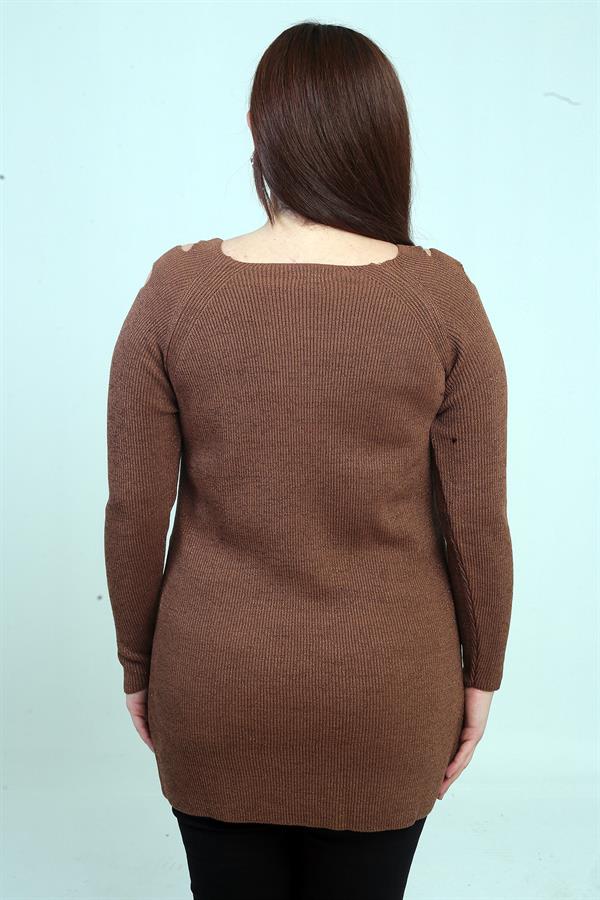 Pull tunique de sport grande taille à épaules dénudées