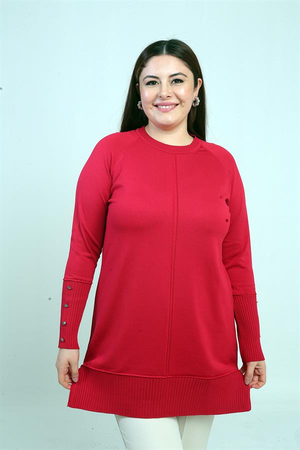 Blouse tunique grande taille pour femme en fil froid avec manches boutonnées