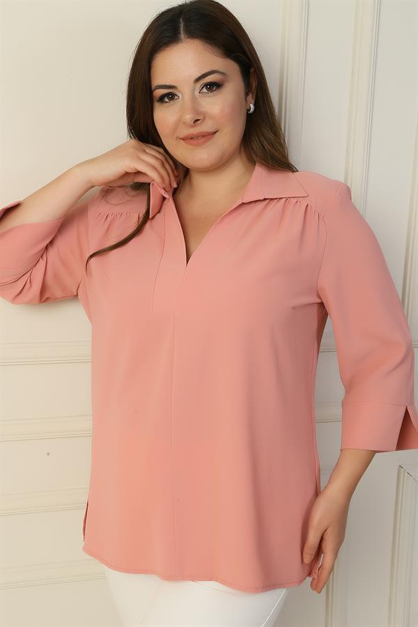 Polo Yaka Çeyrek Kol B.B. Bluz