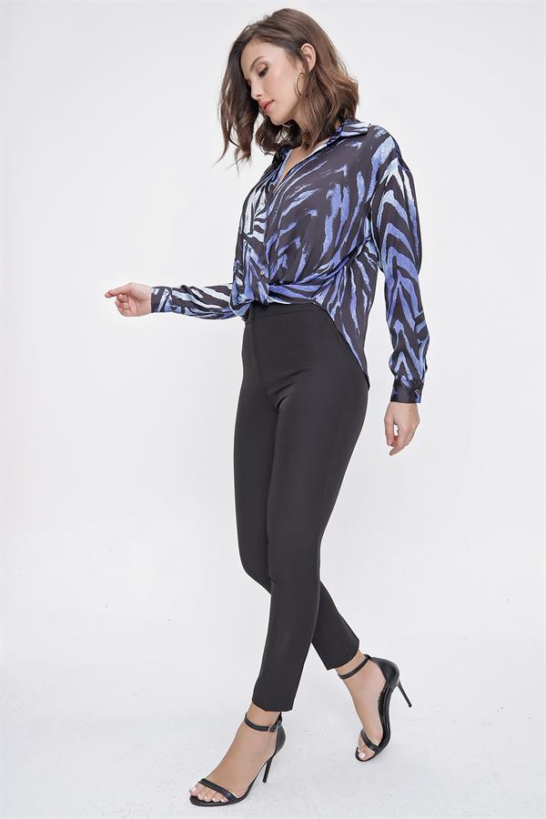 Yüksek Bel Dar Paça En Boy Likra Pantolon