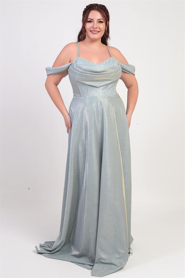 Robe à paillettes grande taille pour femme, à bretelles, laçage au dos, buste drapé, doublée et à armatures.