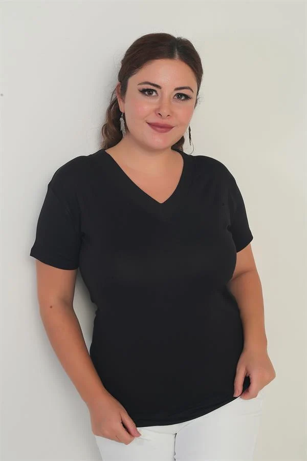 Women's V-Neck Lycra Plus Size Blouse