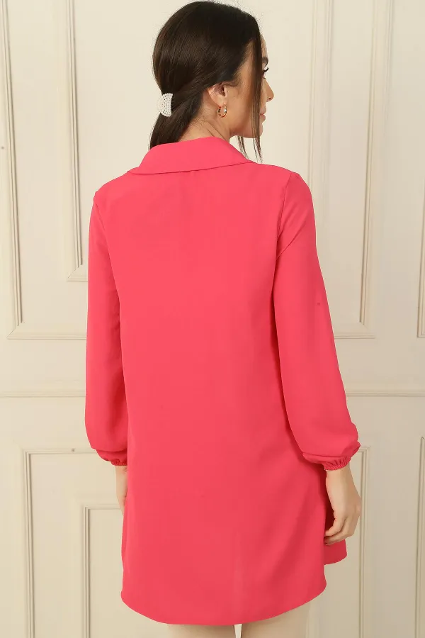 Shirt with Gathered Front Yoke