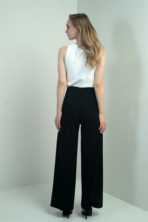 Kadın Scuba Krep Likralı Palazzo Pantolon