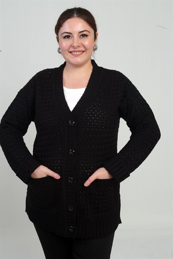 Gilet tunique à poches en maille panier pour femme