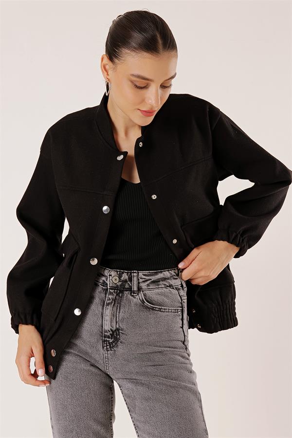 Blouson aviateur à taille élastiquée et poches plaquées