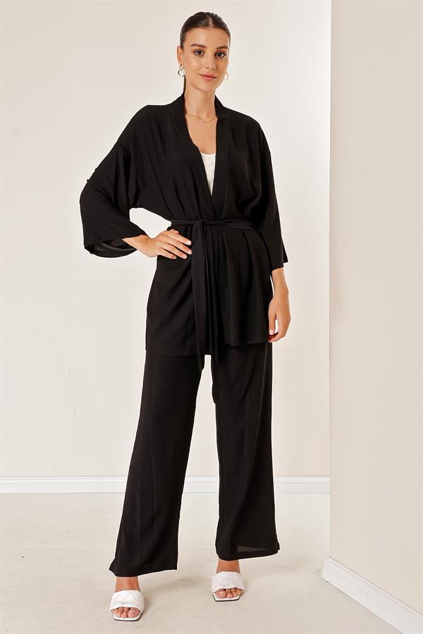 Bürümcük Pantolonu Cepli Kimono Takım