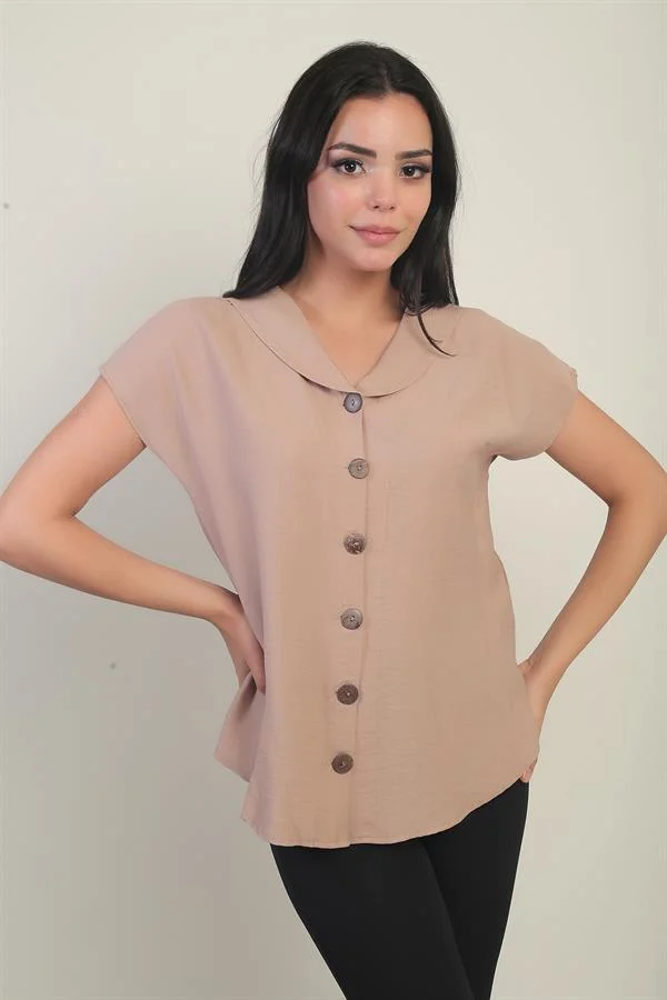 Kadın Şal Yaka Oversize Gömlek