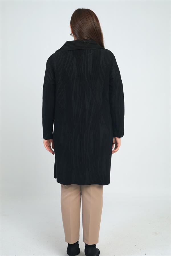 Manteau en maille grande taille pour femme avec poches