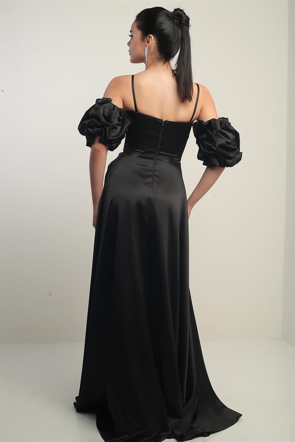 Robe longue en satin pour femme, à fines bretelles, doublée, manches montées et poches