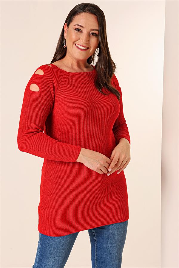 Pull tunique de sport grande taille à épaules dénudées