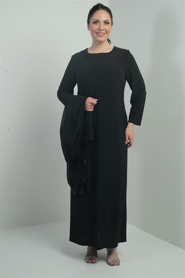 Women's Sequined Chiffon Jacket with Lined Sleeves, Sandy Long Dress, Plus Size, 2-Piece Set