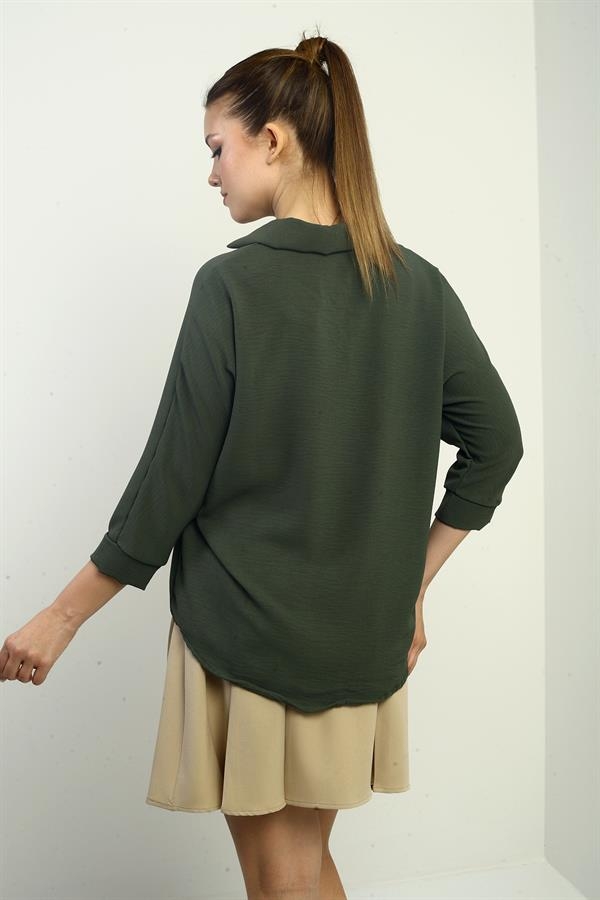 Polo Yaka Truvakar Kol Ayrobin Bluz