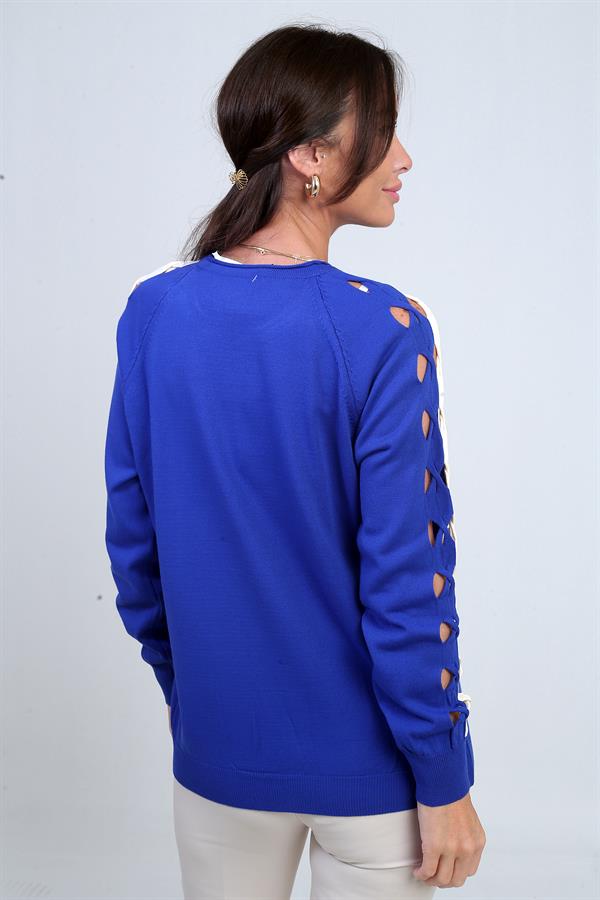 Chemisier rayé à manches longues pour femme