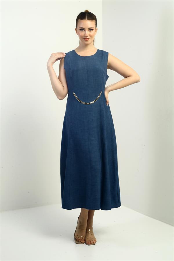 Women's Midi Dress with Chain Detail