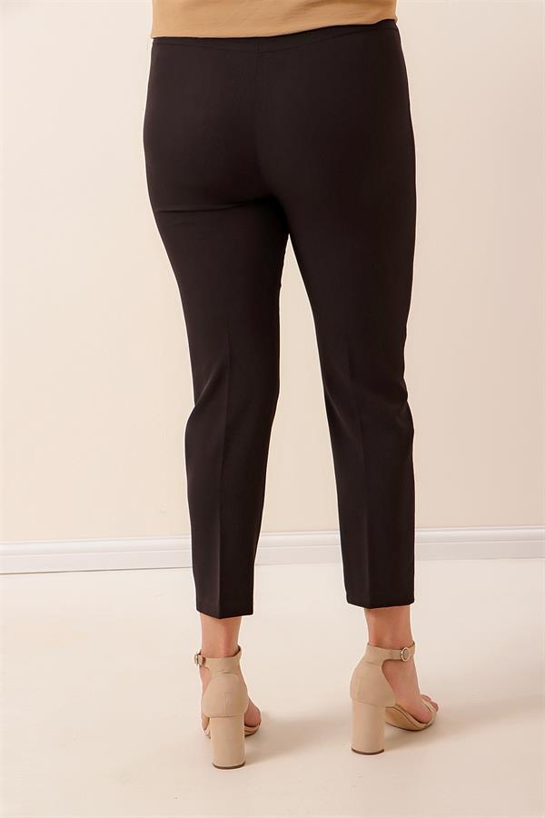 Pantalon grande taille en Lycra avec taille élastique et poches