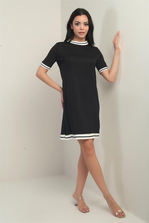 Women's Ribbed Short Sleeve Combed Cotton Dress
