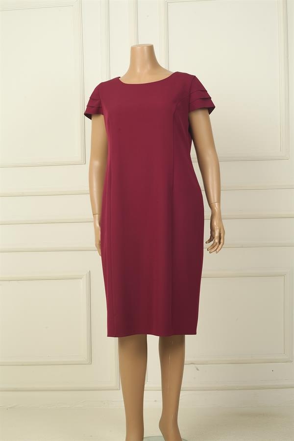 Kadın 3 Kat Yarım Ay Kollu Astarlı B.B Krep Kısa Elbise