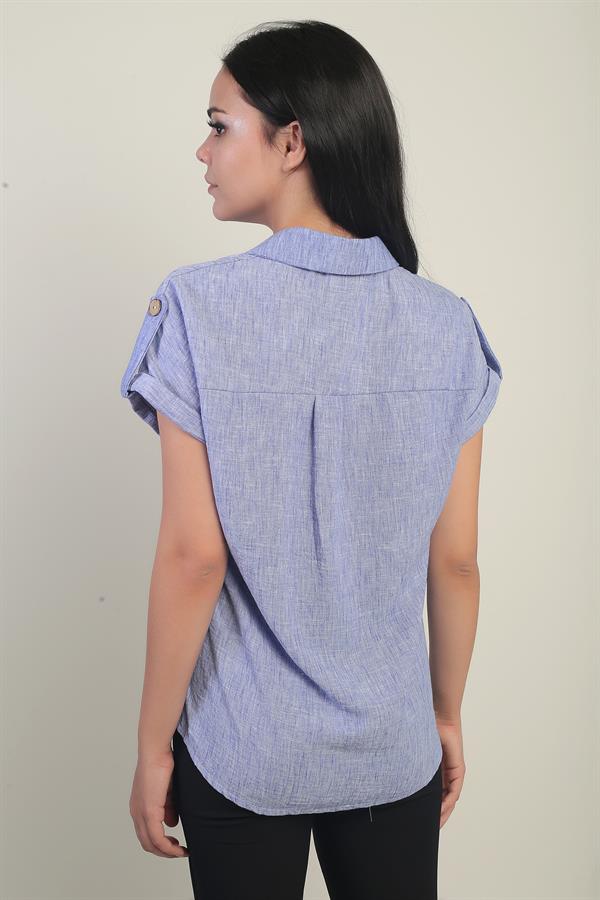 Kadın Polo Yaka Apoletli Gömlek