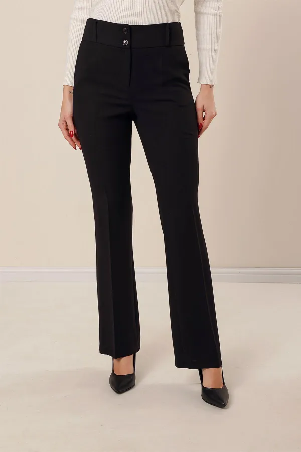 Crepe Trousers with Side Pockets
