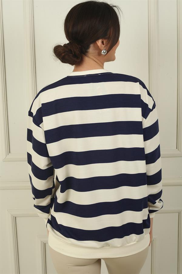 Women's Horizontal Striped Comfortable Sweatshirt