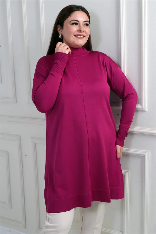 Tunique/blouse grande taille pour femme avec fermeture éclair latérale