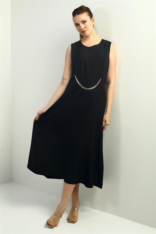 Women's Midi Dress with Chain Detail
