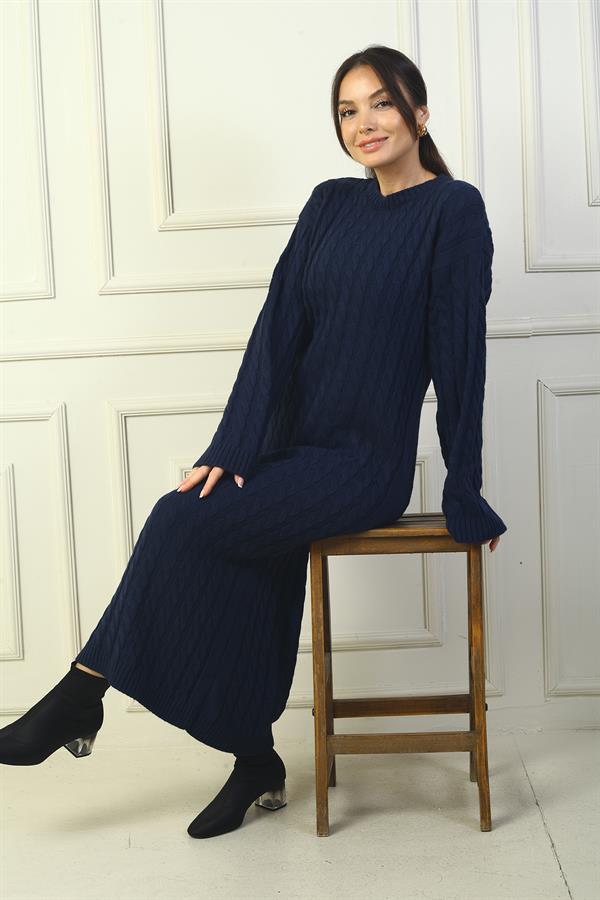 Women's Braided Relaxed Fit Acrylic Long Dress