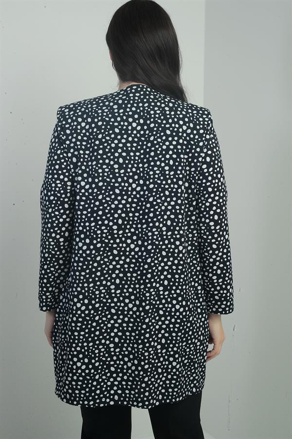 Leopard Print Plus Size Two-Piece Set with Collar Brooch
