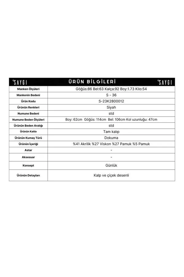 Kalp Ve Çiçek Desenli Akrilik Hırka