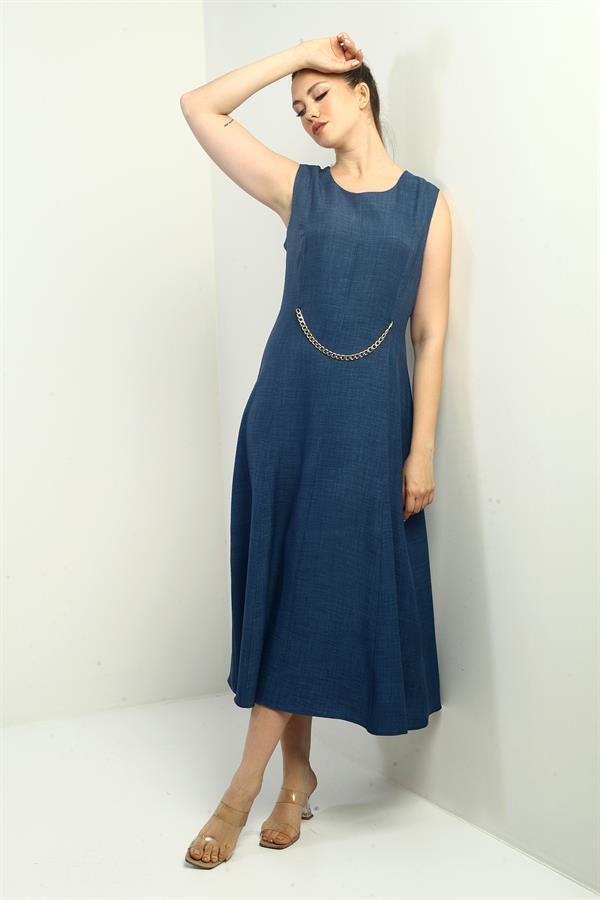 Women's Midi Dress with Chain Detail