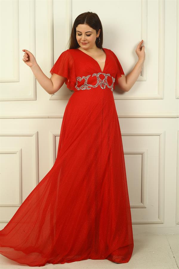 Robe de soirée grande taille pour femme, décolleté en V devant et dos, taille cintrée, doublée et pailletée