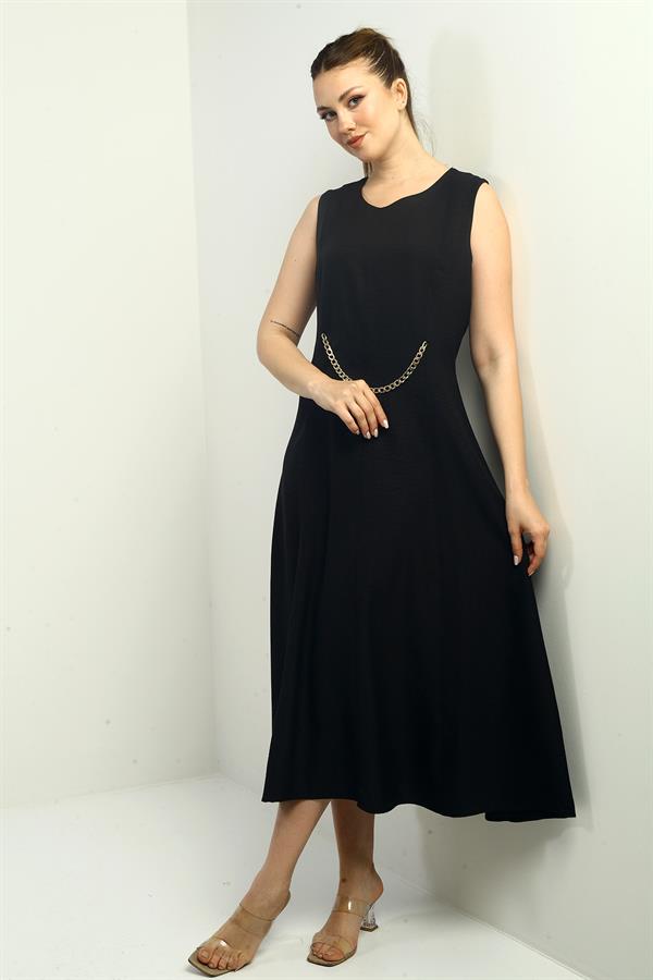 Women's Midi Dress with Chain Detail