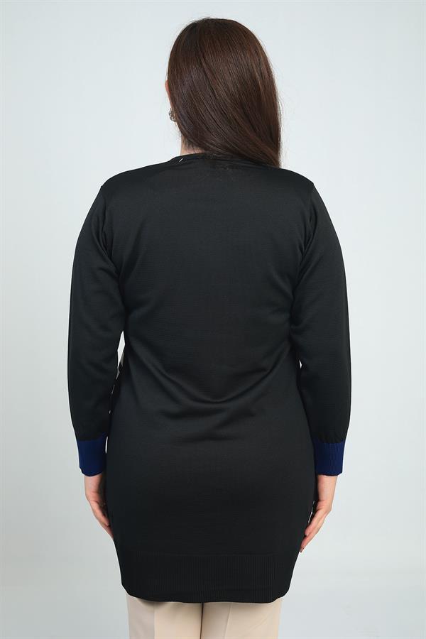 Gilet long grande taille à rayures horizontales sur une seule face pour femme